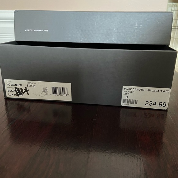 Vince Camuto Black Leather Quilted Moto Boots - Picture 8 of 8